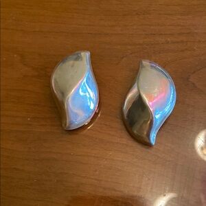 Elegant Sterling Silver Earrings. Clip on.